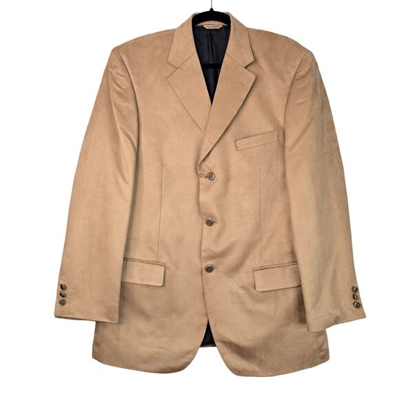 Luca Rossi Blazer Mens 40R Tan Camel Sport Coat Notch Lapel 3 Button Jacket - Picture 1 of 16
